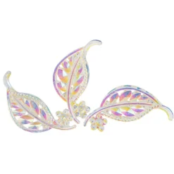 Kristallkunst-Schmucksteine, Blatt 2, 2,3cm x 5cm, transparent, klar, irisierend, 15 Stück