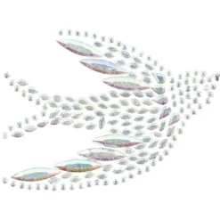 Kristallkunst, Schwalbe, 10cm x 30cm, selbstklebend, klar irisierend
