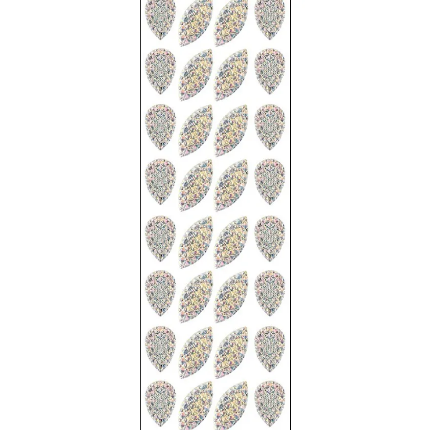 Kristallkunst, Tropfen & Ellipsen, 10cm x 30cm, selbstklebend, klar irisierend