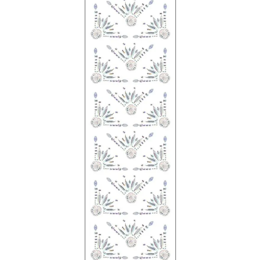 Kristallkunst, Zierecken-Ornament 2, 10cm x 30cm, selbstklebend, klar irisierend