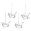 Kristall-Vögel, facettiert, klar, 3,3cm x 3,6cm x 5,8cm, inkl. Organzaband, 4 Stück