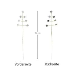Kristallzweige, Blumen, 14cm, silber hinterlegt, klar, 10 Stück