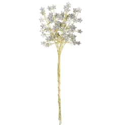 Kristallzweige, Blumen, 14cm, silber hinterlegt, klar, 10 Stück