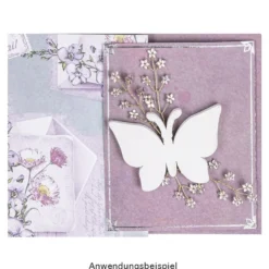 Kristallzweige, Blumen, 14cm, silber hinterlegt, klar, irisierend, 10 Stück