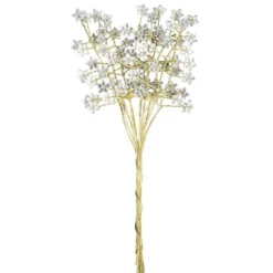 Kristallzweige, Blumen, 14cm, silber hinterlegt, klar, irisierend, 10 Stück