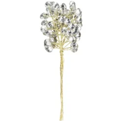 Kristallzweige, Kreise, 14cm, silber hinterlegt, klar, 10 Stück