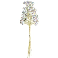 Kristallzweige, Kreise, 14cm, silber hinterlegt, klar, irisierend, 10 Stück
