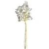 Kristallzweige, Navette & Blumen, 14cm, silber hinterlegt, klar, 10 Stück