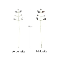 Kristallzweige, Navette & Blumen, 14cm, silber hinterlegt, klar, 10 Stück