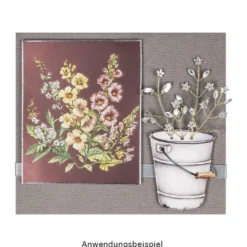 Kristallzweige, Navette & Blumen, 14cm, silber hinterlegt, klar, irisierend, 10 Stück