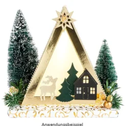 Kugelständer "Triangel", gold/perlmutt, 33,5cm hoch