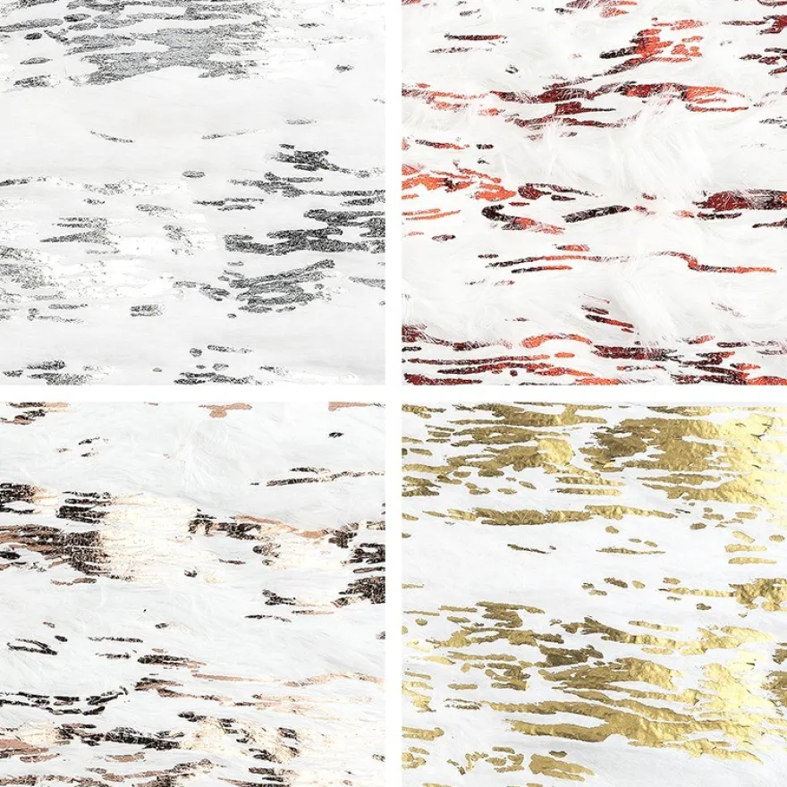 Kunstfell-Band mit Metallic-Effekt, 6,3cm breit, 2m lang, 4 Stück