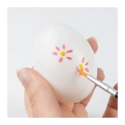 Kunststoff-Eier mit Loch, 6cm hoch, Ø 4,5cm, weiß, inkl. Nylonband und Ösen, 100 Stück