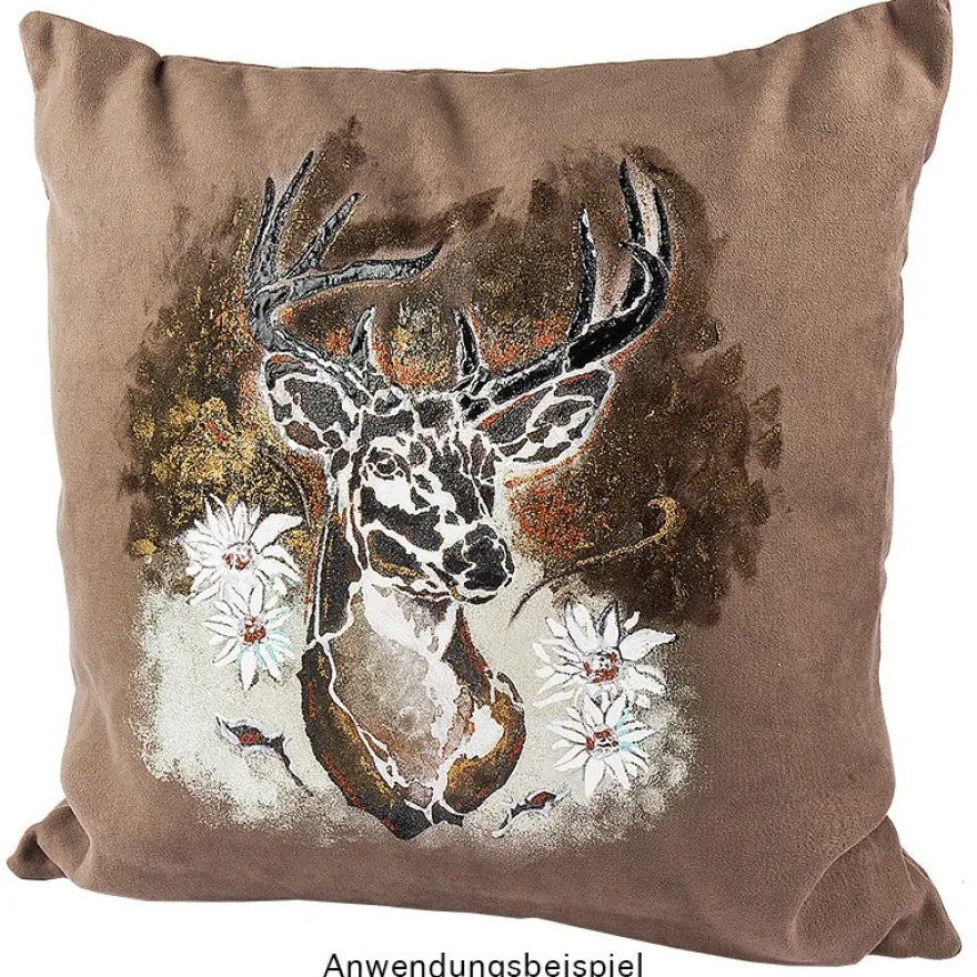 Kuschel-Kissen, 45cm x 45cm, mit Füllung & Reißverschluss, taupe
