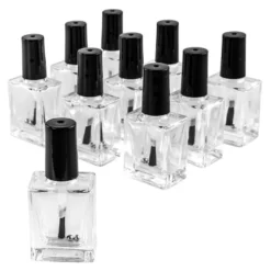 Lackflaschen für 10ml Inhalt, 6,8cm x 3,1cm x 2cm, mit Pinselapplikator, 10 Stück