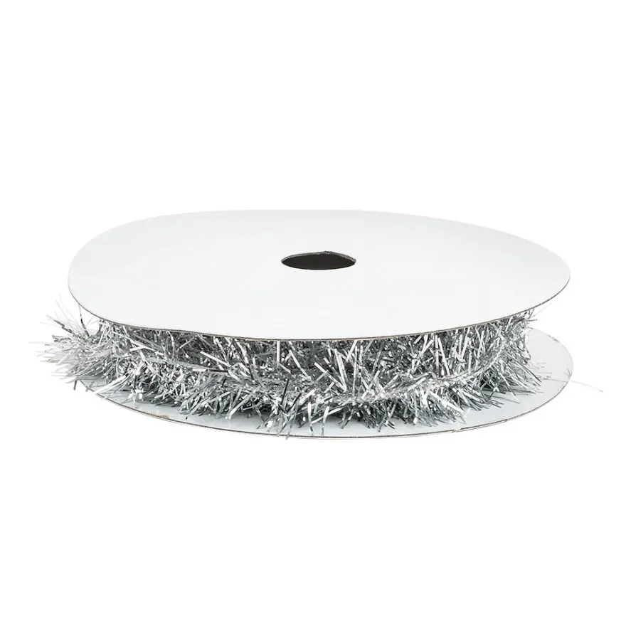 Lametta-Band, Ø 1cm, 2m lang, metallic-silber