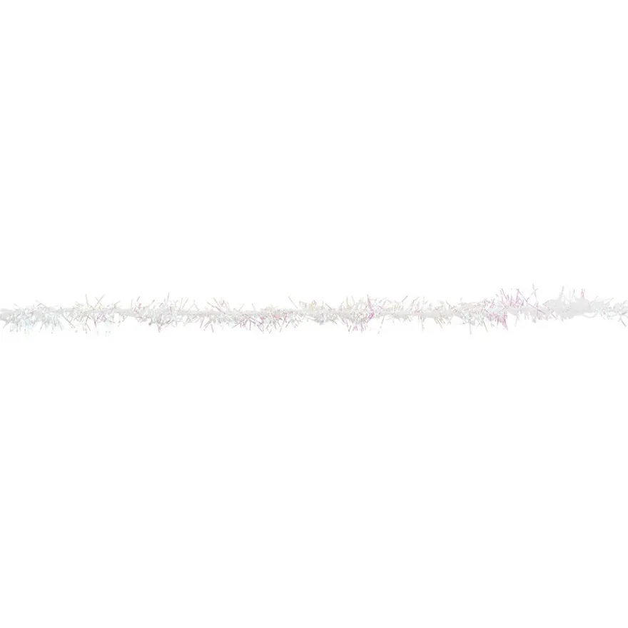Lametta-Band, Ø 1cm, 2m lang, metallic-weiß, irisierend