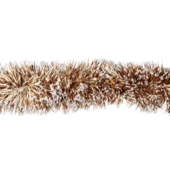 Lametta-Girlande, Deluxe, Duo Color, Ø 4cm, 2m lang, metallic-gold/weiß