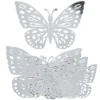 Laser-Aufleger Schmetterlinge, Design 1, je 2 Stück in 3 Größen, silber, spiegelnd, 6 Stück