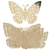 Laser-Aufleger Schmetterlinge, Design 1, je 2 Stück in 3 Größen, gold, spiegelnd, 6 Stück