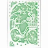 Laser-Grußkarte "Fahrrad", 12cm x 18cm, mit Umschlag & hellgrünem Einleger