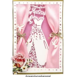 Laser-Grußkarte "Hochzeit 4", 12cm x 18cm, mit Umschlag & fliederfarbenem Einleger