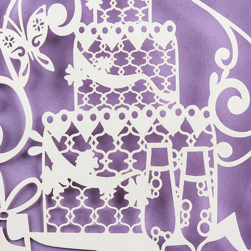 Laser-Grußkarte "Hochzeit 3", 12cm x 18cm, mit Umschlag & fliederfarbenem Einleger