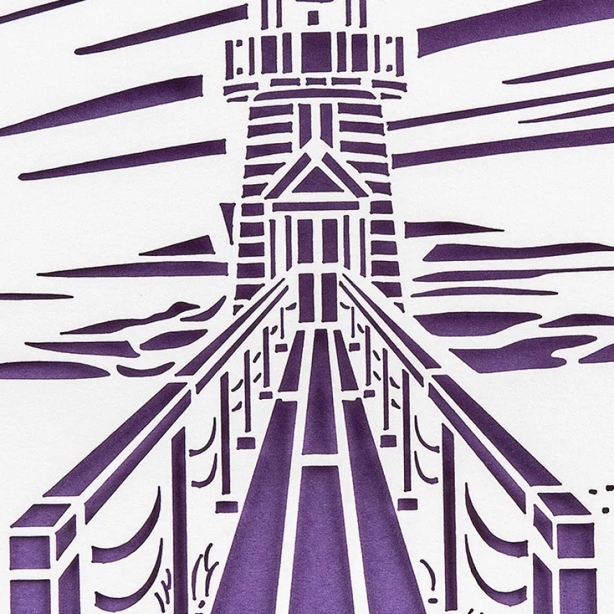 Laser-Grußkarte "Moin Moin", 12cm x 18cm, mit Umschlag & violettem Einleger
