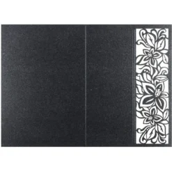Laser-Grußkarten, Lilie, 16,5cm x 11,5cm, anthrazit, inkl. Einleger & Umschläge, 5 Stück