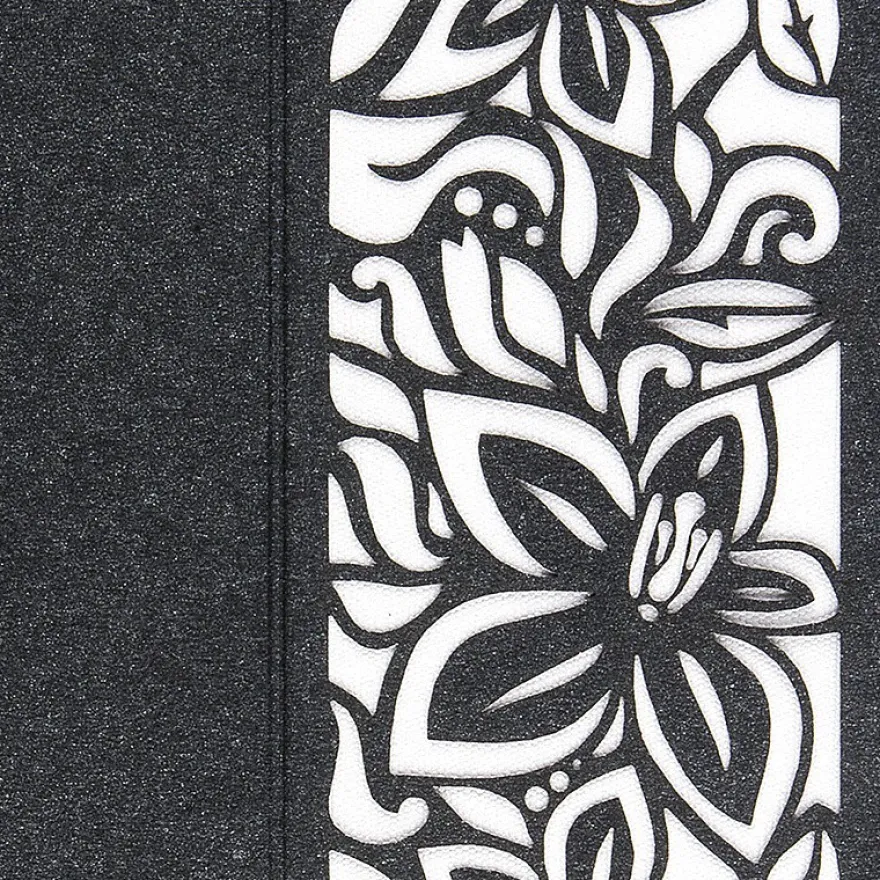 Laser-Grußkarten, Lilie, 16,5cm x 11,5cm, anthrazit, inkl. Einleger & Umschläge, 5 Stück