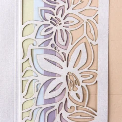 Laser-Grußkarten, Lilie, 16,5cm x 11,5cm, naturweiß, inkl. Einleger und Umschläge, 5 Stück