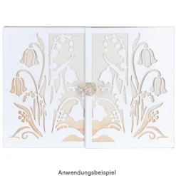 Laser-Grußkarten Mini, Schneeglöckchen, 9,5cm x 7cm, versch. Farben, mit Umschlägen, 20 Stück