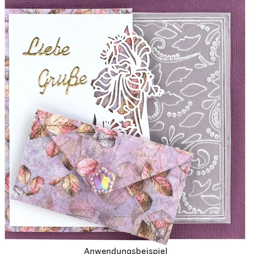 Laser-Grußkarten Mini, Schwertlilie, 9,5cm x 7cm, versch. Farben, mit Umschlägen, 20 Stück