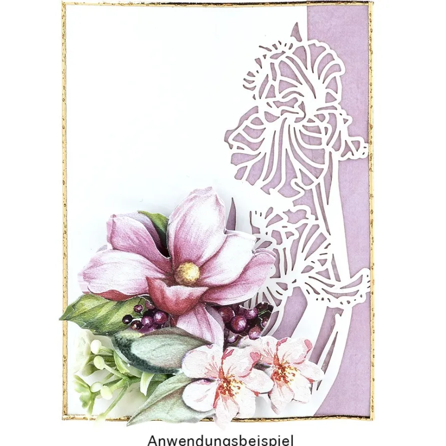 Laser-Grußkarten Mini, Schwertlilie, 9,5cm x 7cm, versch. Farben, mit Umschlägen, 20 Stück