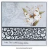 Laser-Grußkarten, Rose, 16,5cm x 11,5cm, anthrazit, inkl. Einleger & Umschläge, 5 Stück