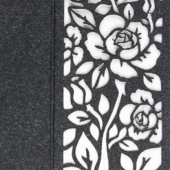 Laser-Grußkarten, Rose, 16,5cm x 11,5cm, anthrazit, inkl. Einleger & Umschläge, 5 Stück