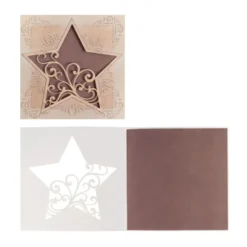 Laser-Grußkarten, Stern, mit Einlegern, 16cm x 16cm, 5 Farben, inkl. Umschläge, 30teilig