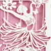Laser-Grußkarte "Tanzendes Mädchen", 12cm x 18cm, mit Umschlag & rosa Einleger