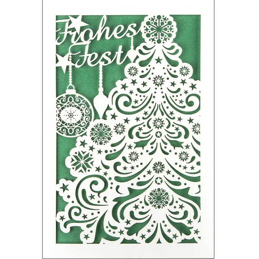 Laser-Grußkarte "Weihnachten 5", 12cm x 18cm, mit Einleger & Umschlag