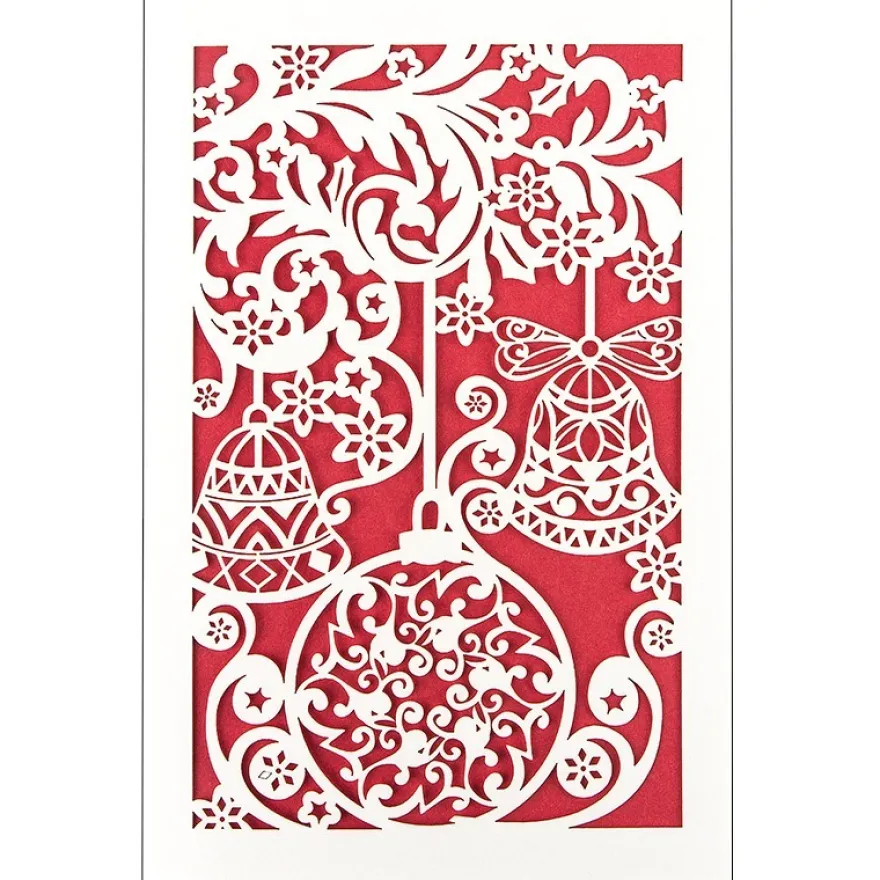 Laser-Grußkarte "Weihnachten 6", 12cm x 18cm, mit Einleger & Umschlag