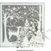 Laser-Grußkarte "Weihnachten 8", 14,8cm x 14,8cm, mit Umschlag & weinrotem Einleger