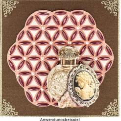 Laser-Kartenaufleger, Blume des Lebens, 12cm x 13cm, 5 Farbtöne, 20 Stück
