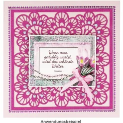 Laser-Kartenaufleger, Blumen 2, 14cm x 14cm, 4 versch. Designs, 5 Farbtöne, 20 Stück