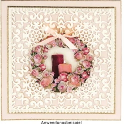 Laser-Kartenaufleger, Blumen 2, 14cm x 14cm, 4 versch. Designs, 5 Farbtöne, 20 Stück