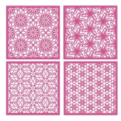 Laser-Kartenaufleger, Blumen 1, 14cm x 14cm, 4 versch. Designs, 5 Farbtöne, 20 Stück