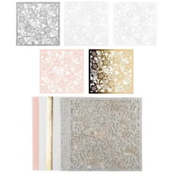 Laser-Kartenaufleger, Floral 1, 14cm x 14cm, 220 g/m², 5 Farben, 20 Stück