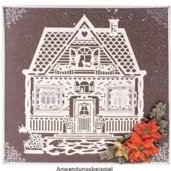 Laser-Kartenaufleger, Haus, 12,4cm x 13,9cm, 4 Farbtöne, 20 Stück