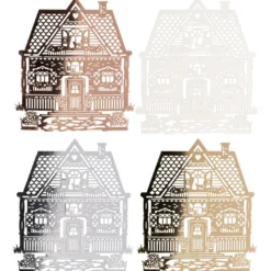 Laser-Kartenaufleger, Haus, 12,4cm x 13,9cm, 4 Farbtöne, 20 Stück