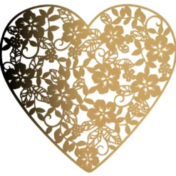 Laser-Kartenaufleger, Herz mit Blumen, 14cm x 13,5cm, 220 g/m², 5 Farbtöne, 20 Stück