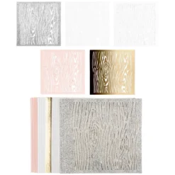 Laser-Kartenaufleger, Hintergrund, Holzmaserung, 14cm x 14cm, 220 g/m², 5 Farben, 20 Stück